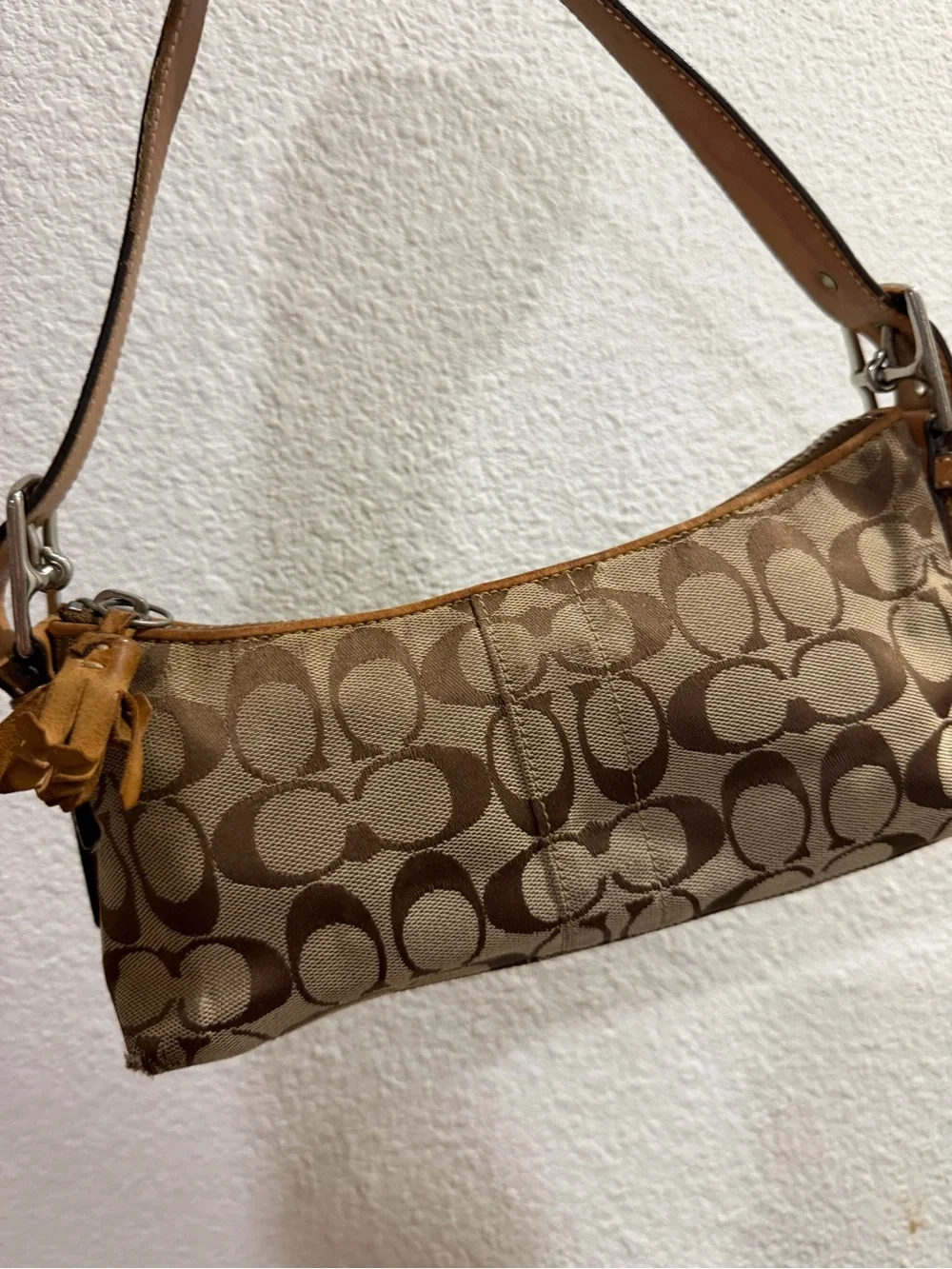 Coach Brown Signature Canvas Shoulder Bag
